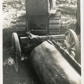 End view of a diesel fifty logging tractor, 1936