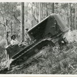 Caterpillar diesel fifty logging tractor, 1936