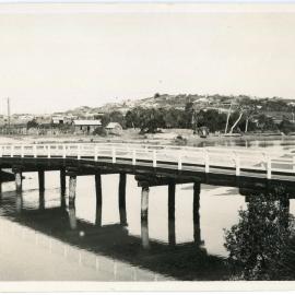 Coffs Creek bridge and Jetty township, 1936
