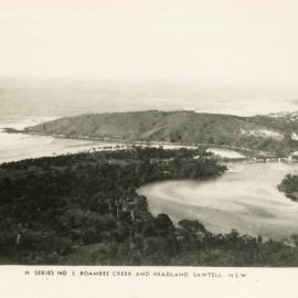 Boambee Creek entrance and the railway bridge, 1930s