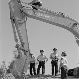 Protesters at the Look-At-Me-Now outfall protest, November 1991