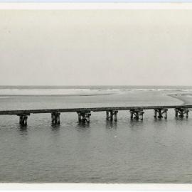 Paddling in Coffs Creek beside the timber tramway, September 1933
