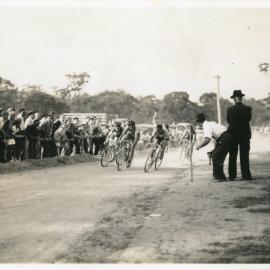Bicycle race at the Showground, January 1947