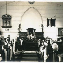 Church ready for a wedding, 29 June 1946