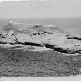 South Solitary Island coastline and lightkeepers' cottages, early 1950s