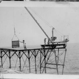 South Solitary Island jetty and landing basket, 1951