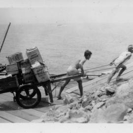 Boat day on South Solitary Island, 1951