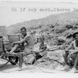 Half-way mark hauling supplies on South Solitary Island, 1951