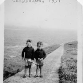 Peter and Alan Chappelow on South Solitary Island, 1951
