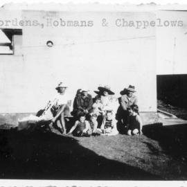 Lightkeeper families outside their cottages on South Solitary Island, 1951