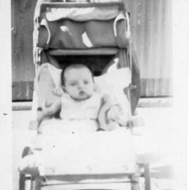 Baby Linda Hobman on South Solitary Island, 1952