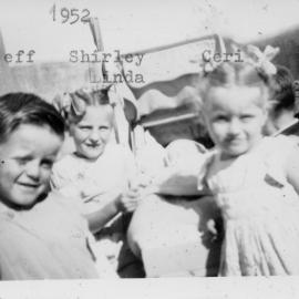 Children of lightkeeper Kevern Hobman on South Solitary Island, 1952