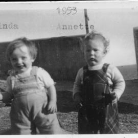 Linda Hobman with Annette Chappelow at Seal Rocks, 1953