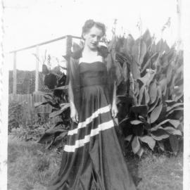 Ella Hobman in evening dress, 1953