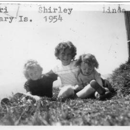 Daughters of Kevern and Ella Hobman on South Solitary Island, 1954