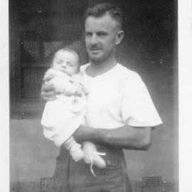 Kevern Hobman with son Steven, May 1954