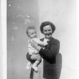 Steven Hobman with his grandmother on South Solitary Island, 1954