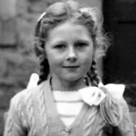 Barbara Irvine on her fifth birthday, 1945 
