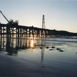 Crane being removed from Coffs Jetty, April 1984 