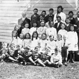 Dora and Terry with Elizabeth Buckler at school, c.1950