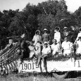 Sawtell Tennis Club at the Jubilee Day parade, May 1951