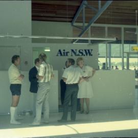 Inside the air terminal awaiting the Air N.S.W. F28 jet, 11 December 1986
