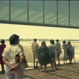 Inside the air terminal awaiting the Air N.S.W. F28 jet, 11 December 1986