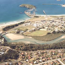 Aerial view of Coffs Creek and the Marina, August 1990