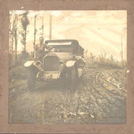 Wilson & Co. service car on Red Hill, 1915 - 1920