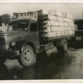 Truck with cases of bananas