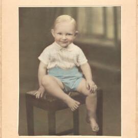 Portrait of toddler Ian Hamey 