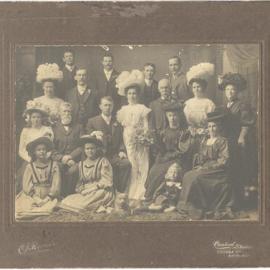 Wedding party of David McGregor and Louisa Edwards at Bathurst, 30 September 1908