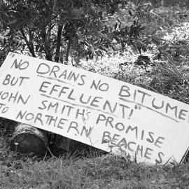 Sign to stop the outfall proposal, 23 October 1991
