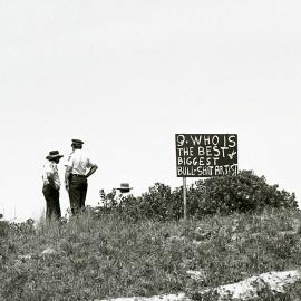 Police view the protest from afar, 25 November 1991