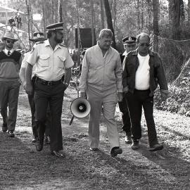 Mayor John Smith and organiser Alph Williams discuss options, late 1991