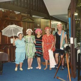 Parading in swimming costumes at the Regional Museum, 7 April 1993