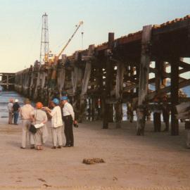  Inspecting the jetty before refurbishment, 14 October 1996