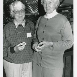 Marnie Yeates and Fay White at the launch of the second volume of the Coffs Harbour history, 1994