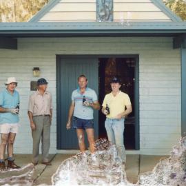 Rotary Club members enjoy refreshment at the Museum working bee, 15 August 1992