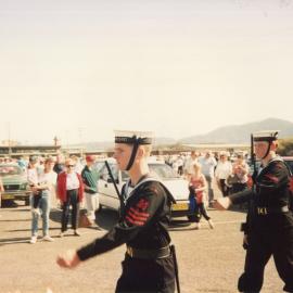 Naval cadets march at the Jetty Centenary, 2 August 1992