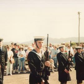 Naval cadets march at the Jetty Centenary, 2 August 1992