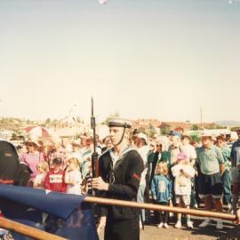 Naval cadets take the salute at the Jetty Centenary, 2 August 1992