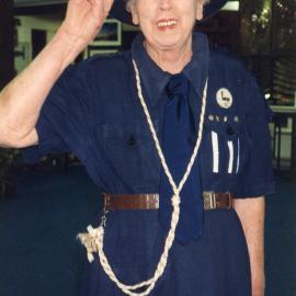 Naomi England gives the Girl Guides' salute