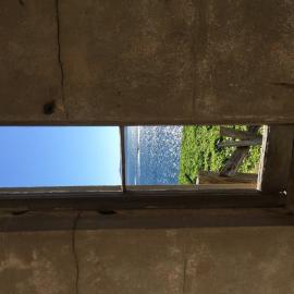 Wooden window frame of the lightkeeper's cottage, 7 May 2019