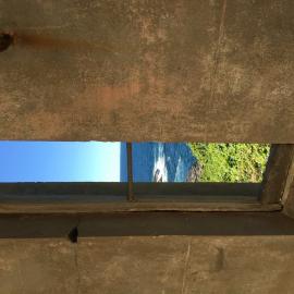 Eastward view of the window cutout in the South Solitary Island Lighthouse, 7 May 2019