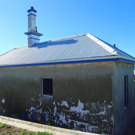 Northeast view of the northern cottage, 6 May 2019