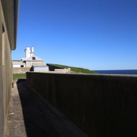 View of the lightkeepers' cottages and Lighthouse, 8 May 2019