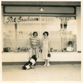 Photograph of Staff in front of Marie Hunt's new shop, Late 1940s - Early 1950s