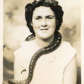 Photograph of Heather Watt with Joe Blake, c. 1950