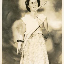 Photograph of Heather Watt with Joe Blake, c. 1950